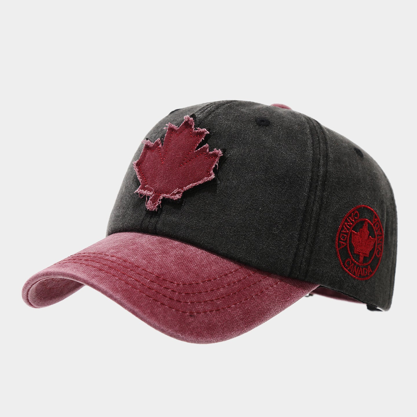 Vintage Distressed Maple Leaf Baseball Cap | Washed Cotton Adjustable Dad Hat