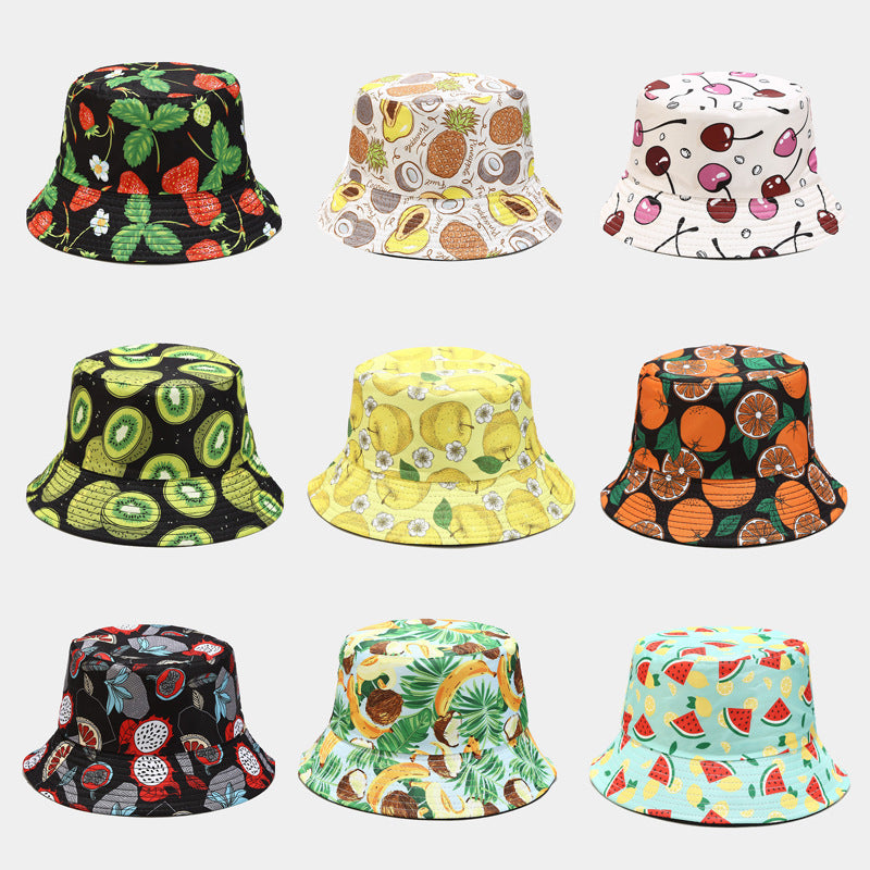 Fruit Print Bucket Hat | Cute Summer Fisherman Cap