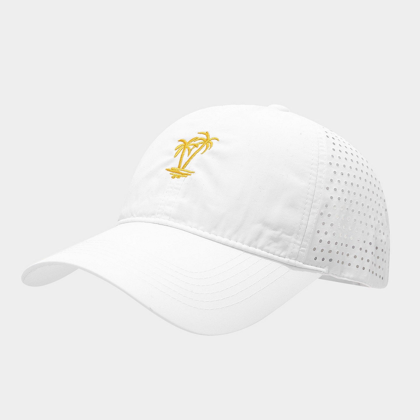 Tropical Palm Perforated Dad Cap | Breathable Summer Baseball Hat | Laser-Cut Vent Cap