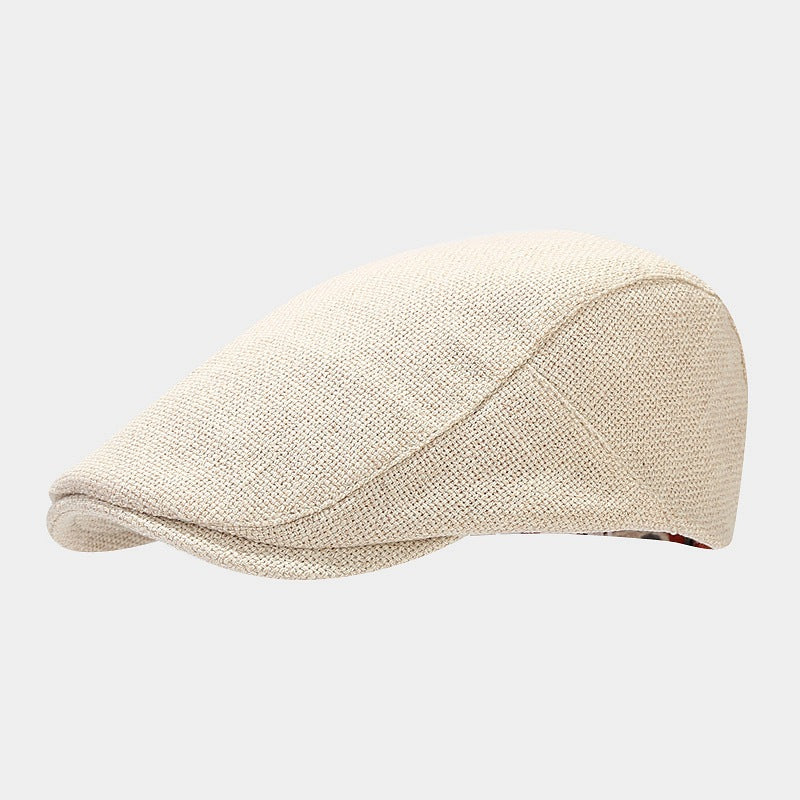 Linen Flat Cap | 5-Color Summer Ivy Hat