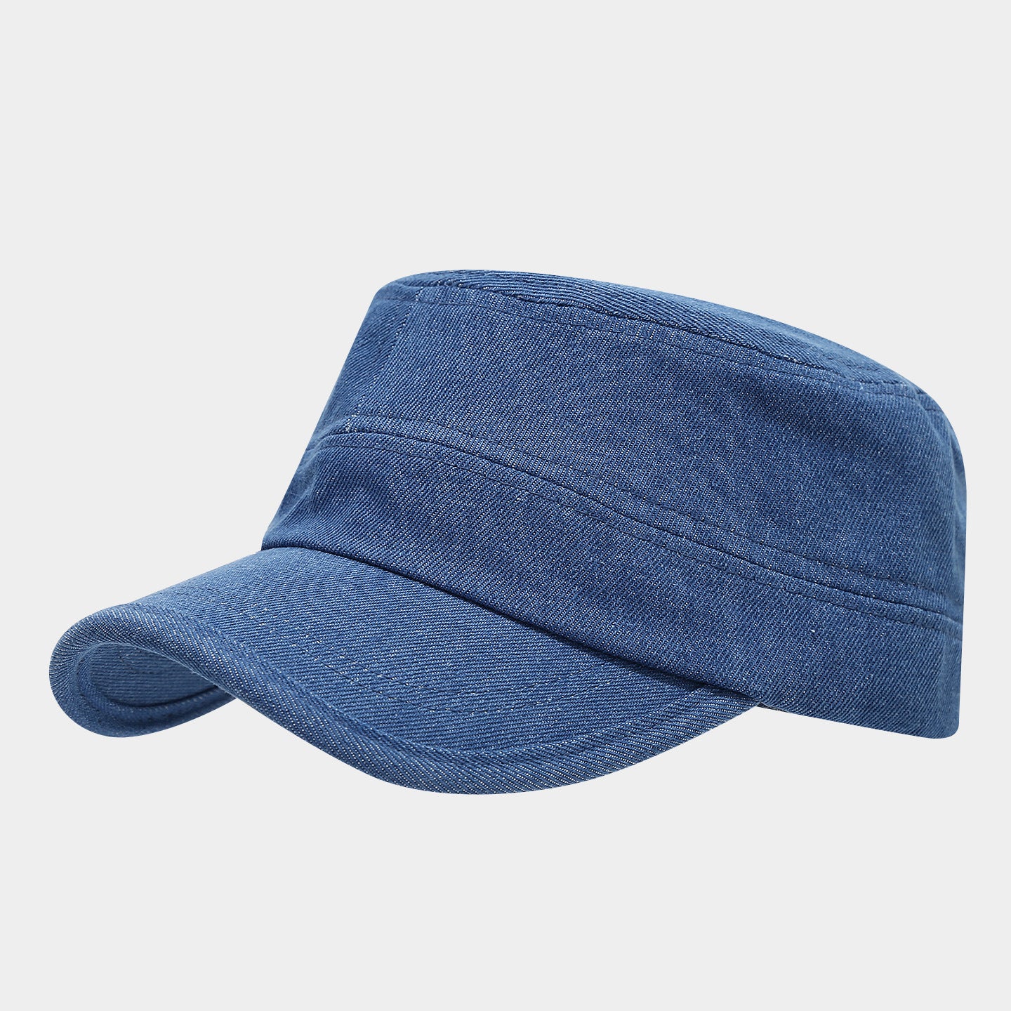 Denim Cadet Cap – Flat Top Military Hat for Men & Women | 4 Colors | Byerclub