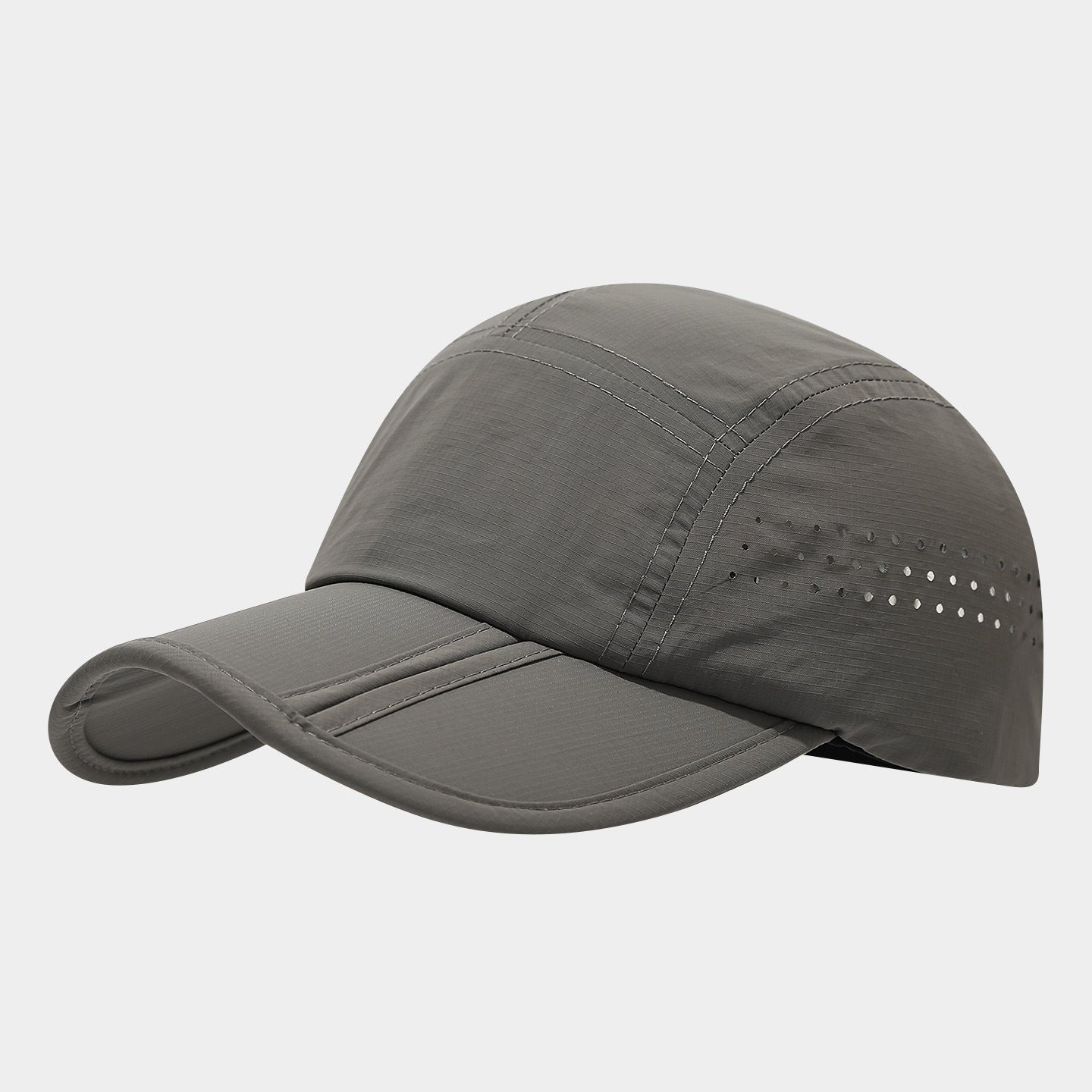 Lightweight Perforated Camp Cap | Quick-Dry Outdoor Baseball Hat | 5-Panel Nylon Cap
