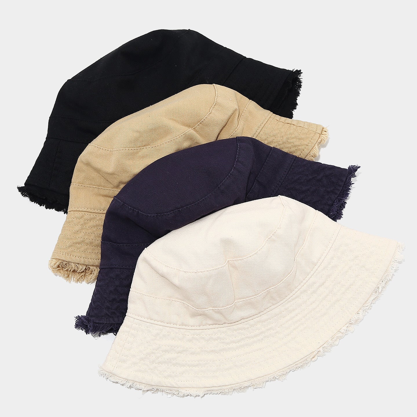 Distressed Frayed Bucket Hat | Washed Cotton Summer Cap | 4 Colors | Byerclub
