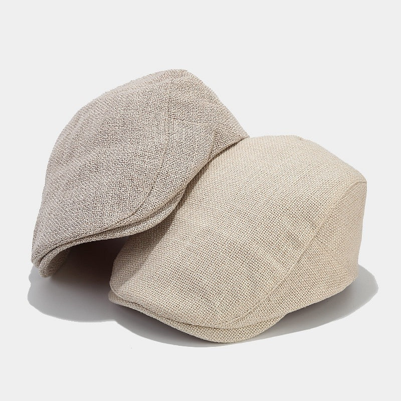 Linen Flat Cap | 5-Color Summer Ivy Hat