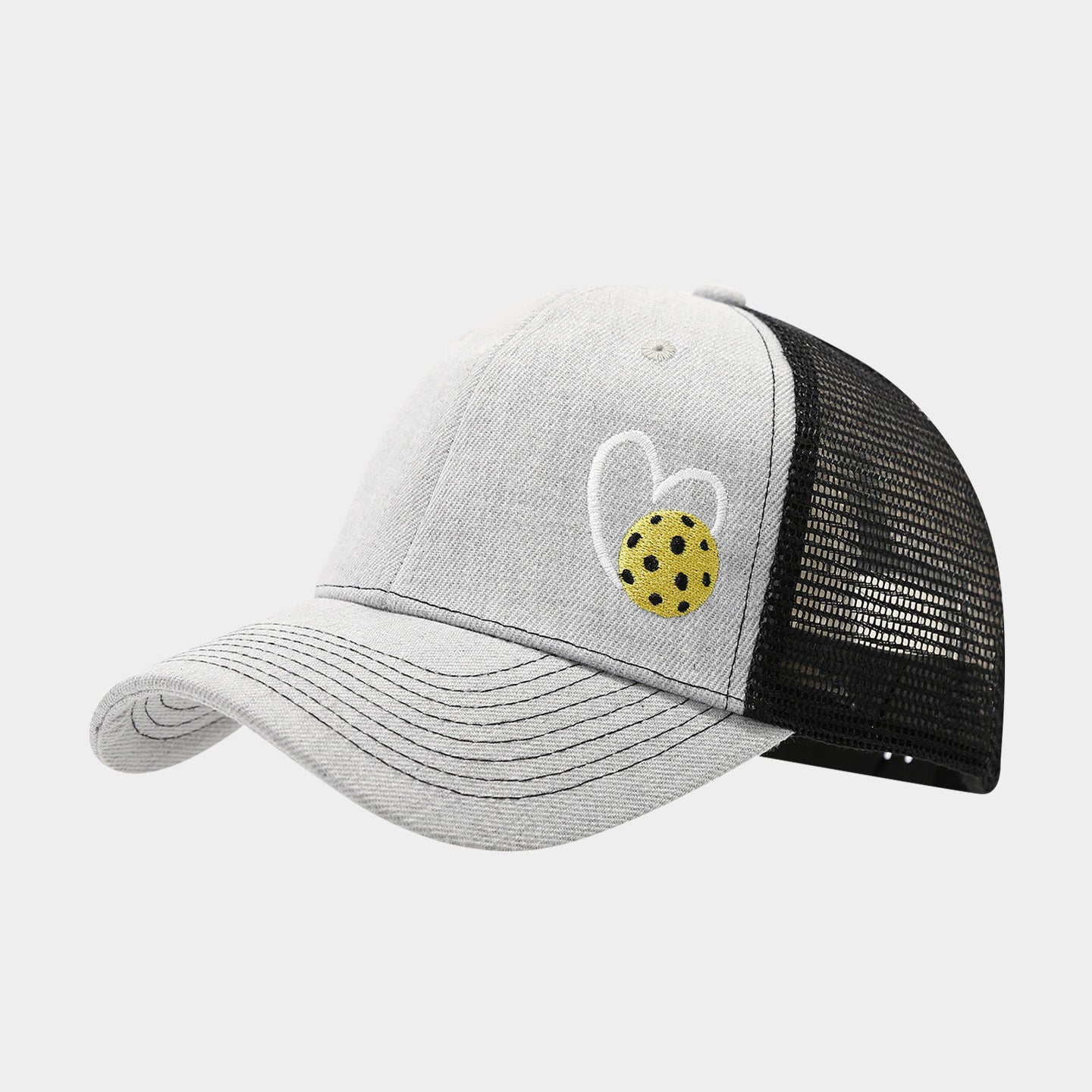 Pickleball Heart Trucker Hat – Mesh Back Sports Cap for Pickleball Lovers | Byerclub