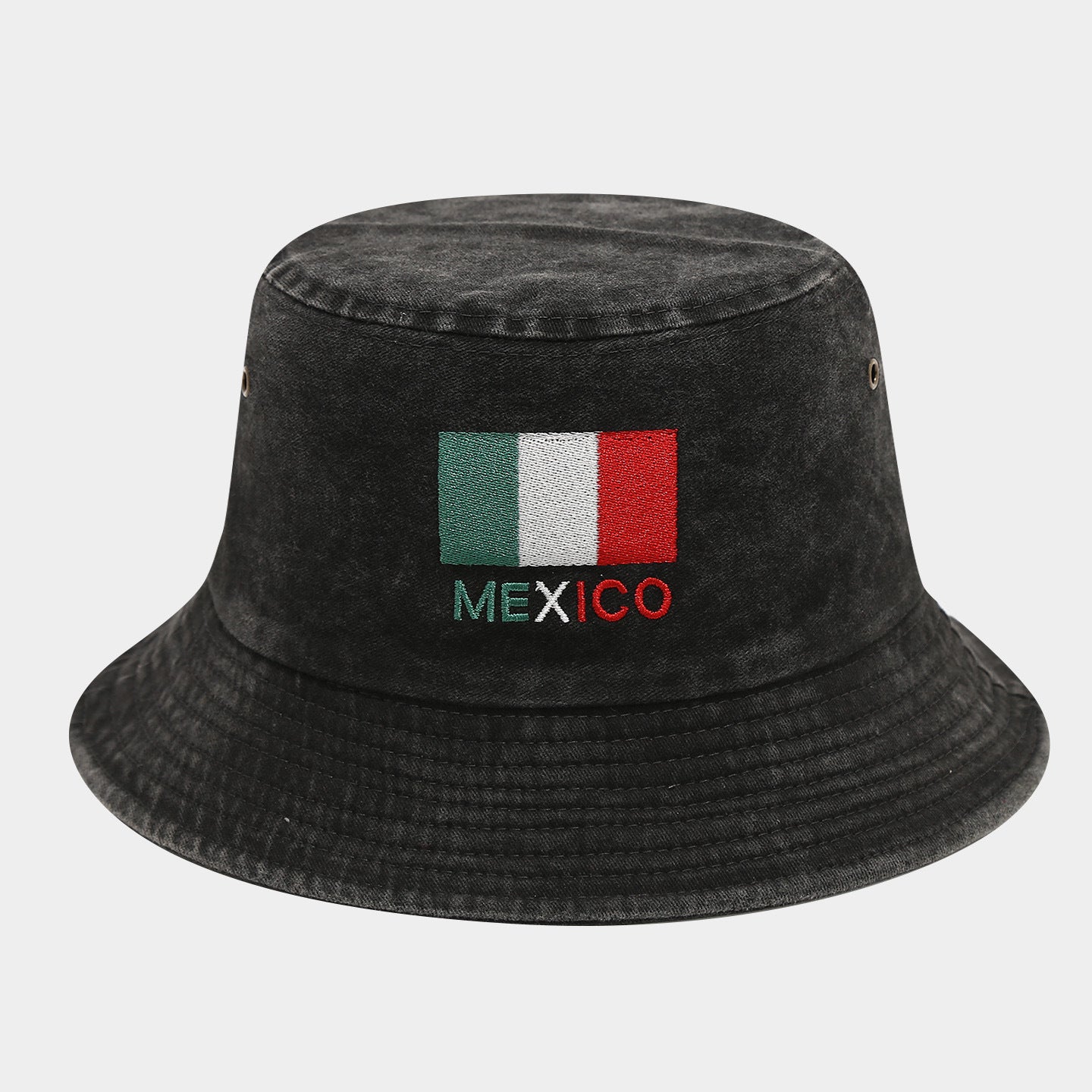 Vintage Flag Embroidery Bucket Hat | Washed Cotton Fisherman Cap | Byerclub
