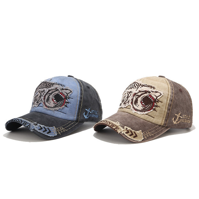 Byerclub Vintage Shark Embroidered Baseball Cap