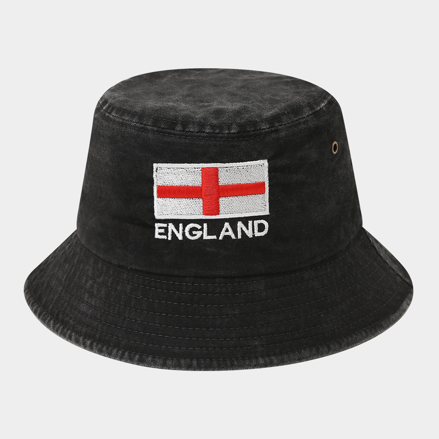 Vintage Flag Embroidery Bucket Hat | Washed Cotton Fisherman Cap | Byerclub
