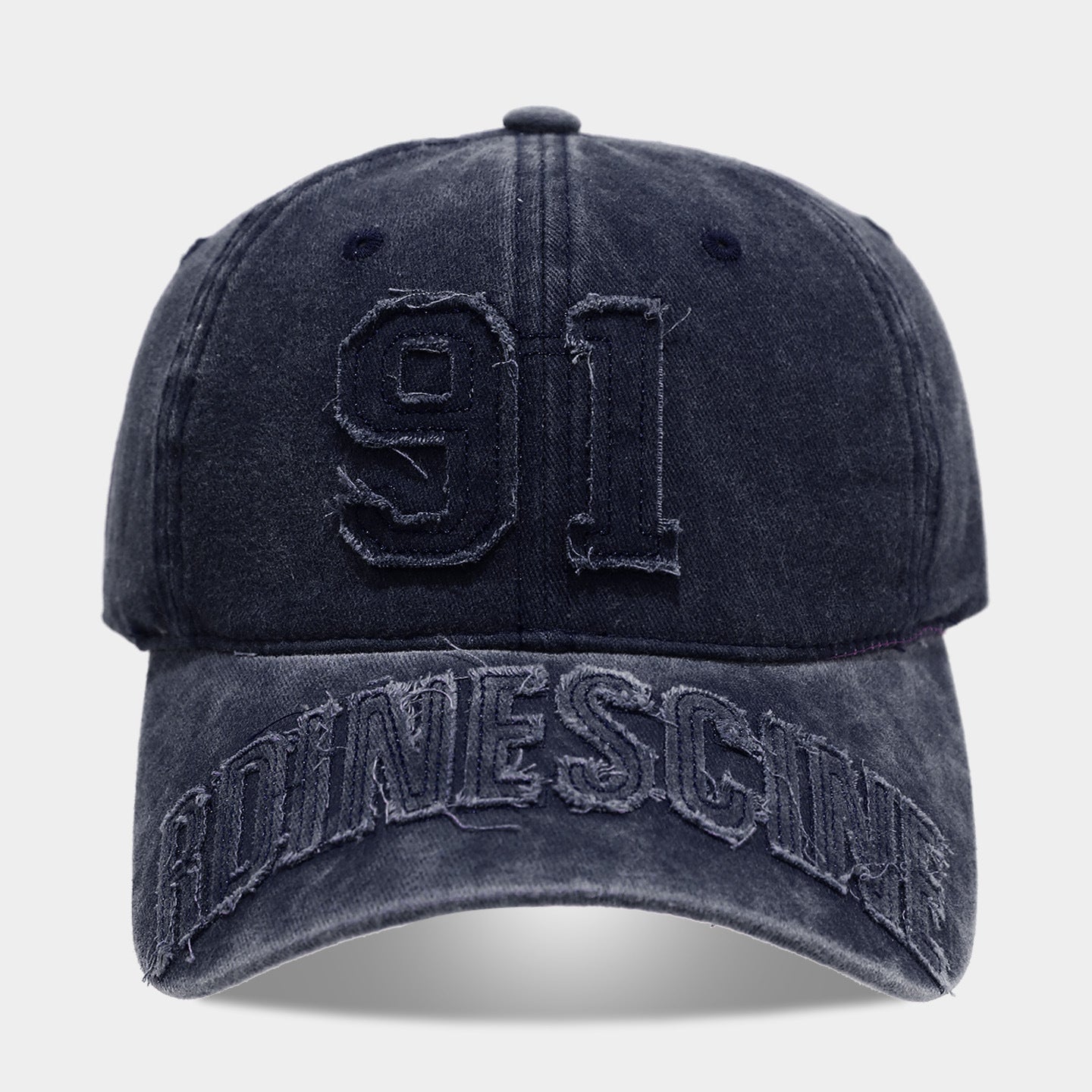 Vintage Washed "91" Baseball Cap | Distressed Embroidered Streetwear Hat | Byerclub