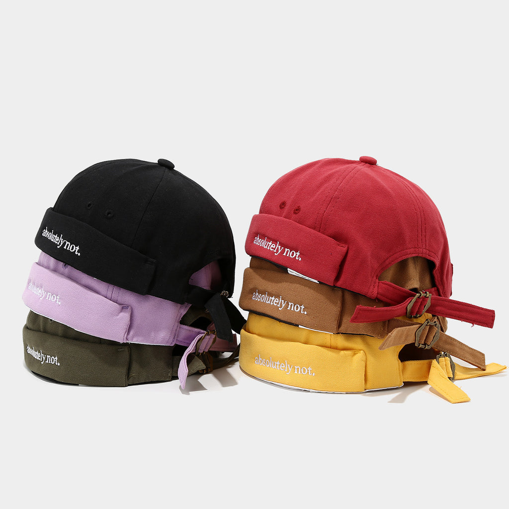 Absolutely Not Docker Cap | 6-Color Strapback Brimless Hat