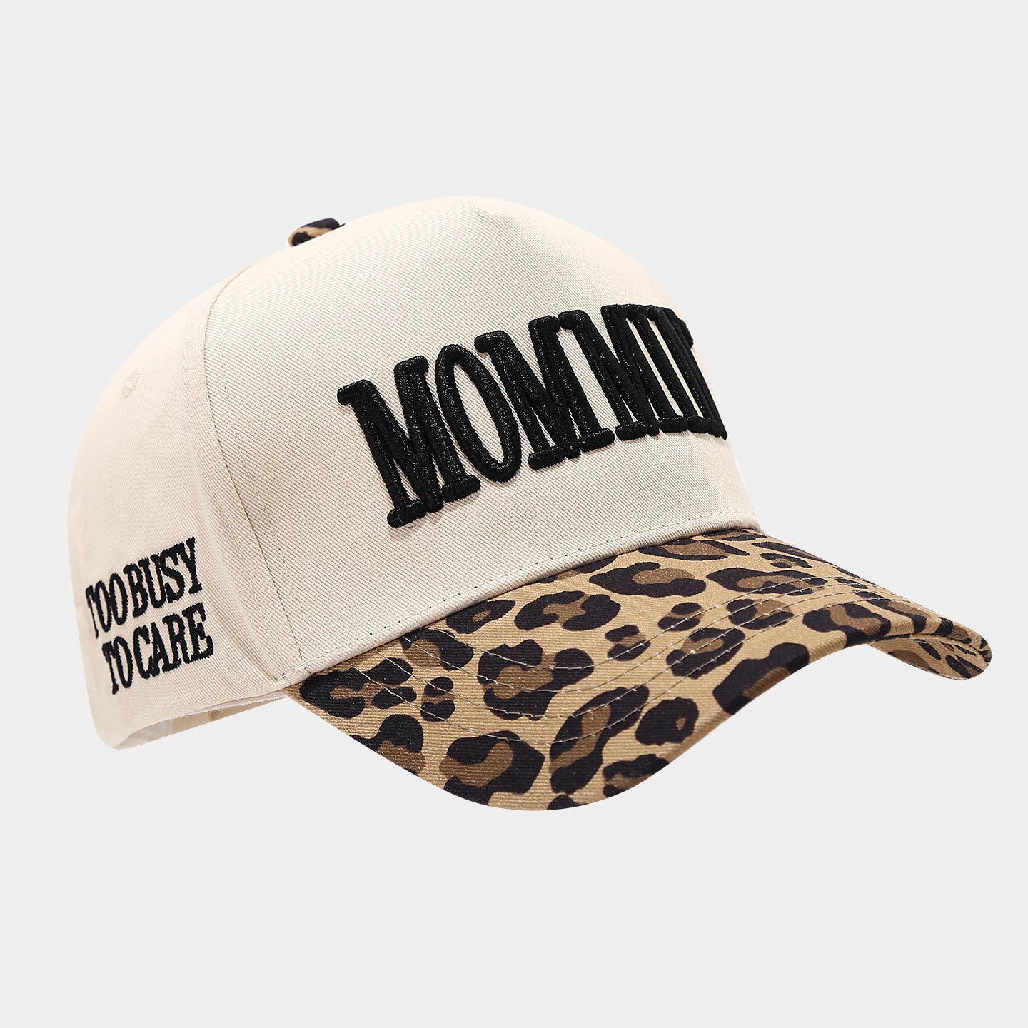 Leopard Brim Snapback Cap | "MOMO" Embroidered Baseball Hat | Y2K Streetwear Cap
