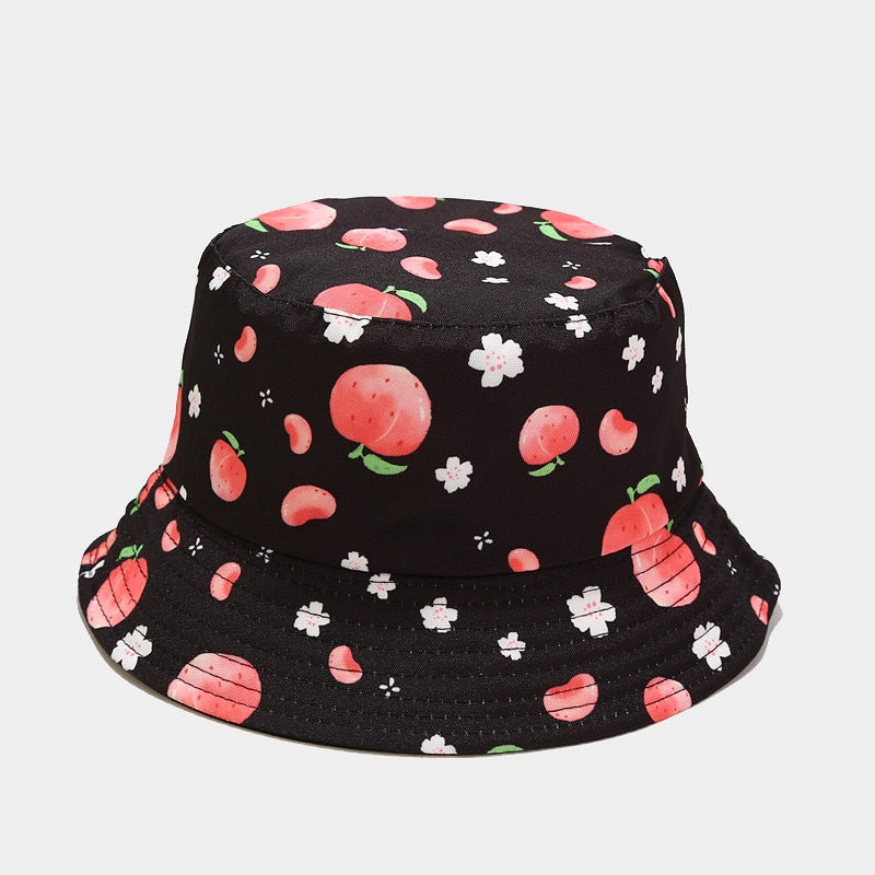 Byerclub Peach Print Reversible Bucket Hat