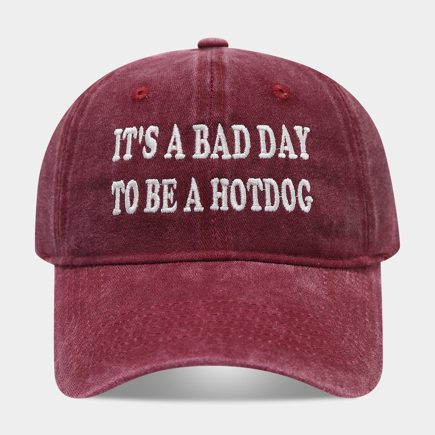 It's a Bad Day to Be a Hotdog Vintage Washed Baseball Cap | Funny Embroidered Dad Hat | 6 Colors