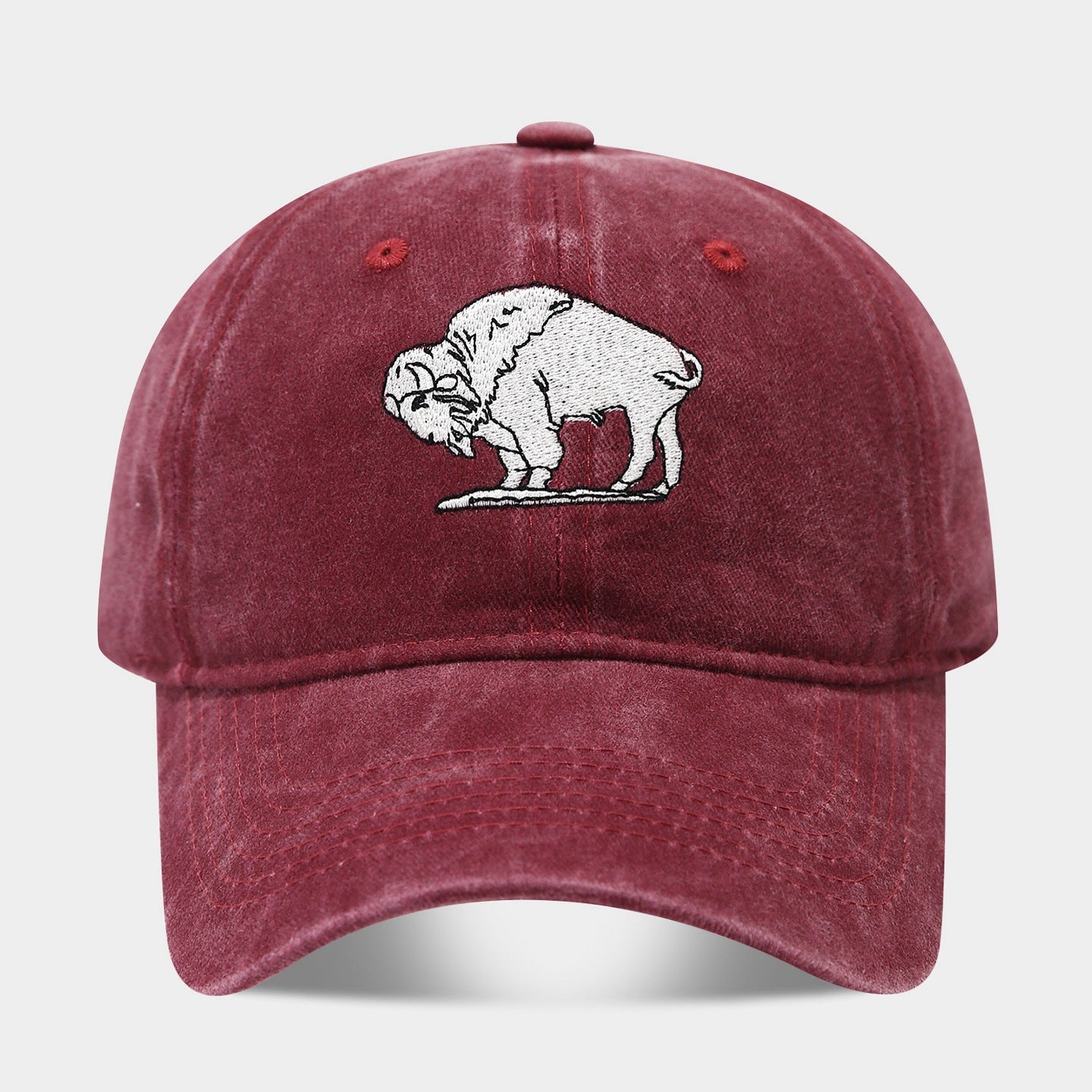 Vintage Washed Buffalo Embroidered Dad Hat – Distressed Cotton Baseball Cap | Byerclub