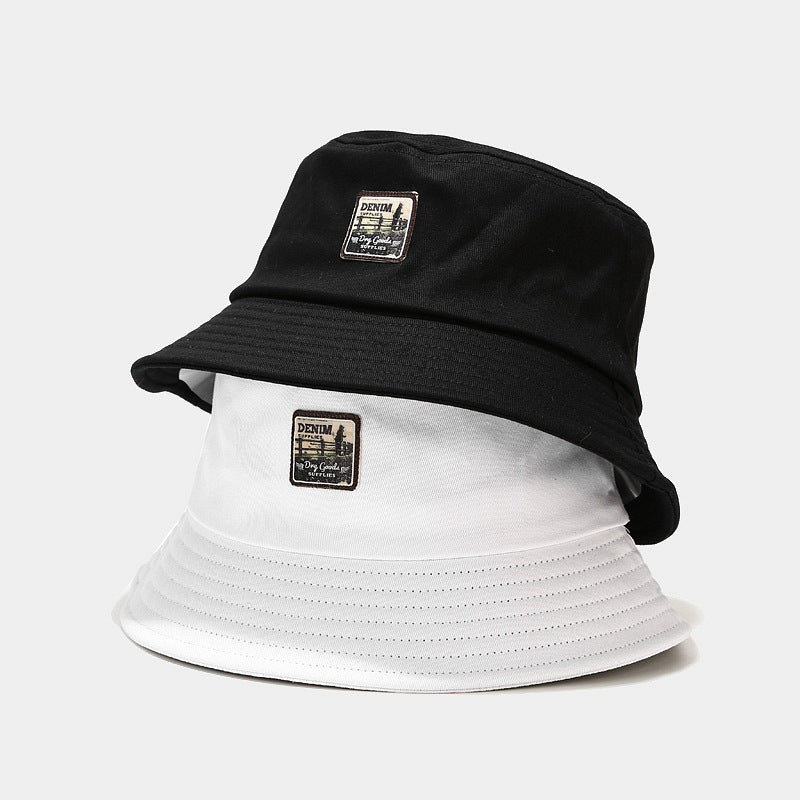 Denim Patch Bucket Hat | 7-Color Classic Fisherman Cap