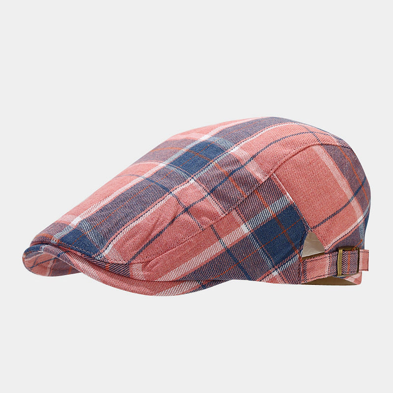 Plaid Flat Cap | 5-Color Tartan Ivy Hat