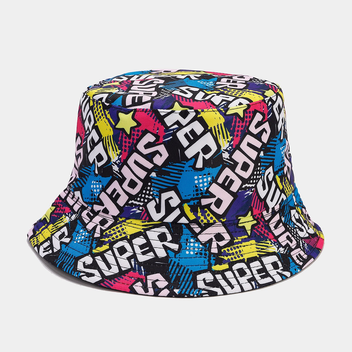 Graffiti Bucket Hat | 4-Pack Street Art Print Fisherman Cap