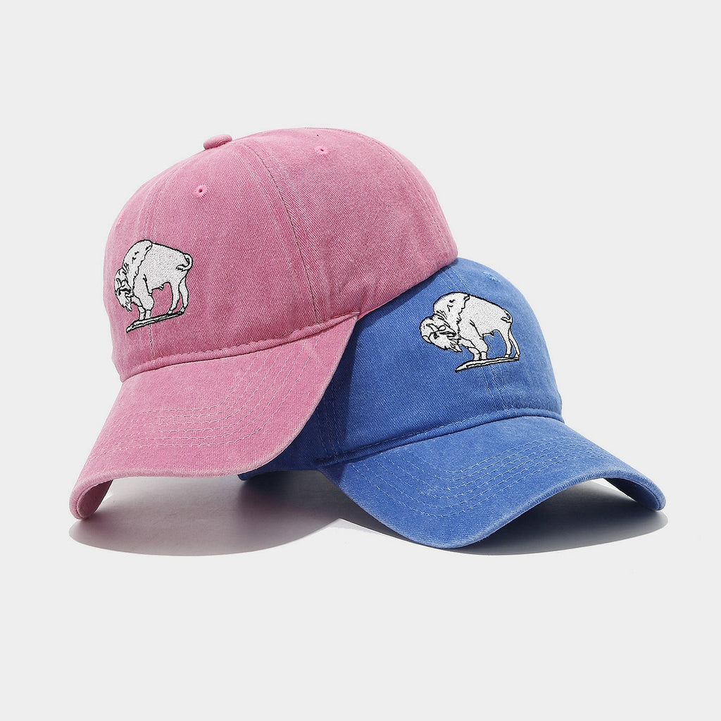 Vintage Washed Buffalo Embroidered Dad Hat – Distressed Cotton Baseball Cap | Byerclub