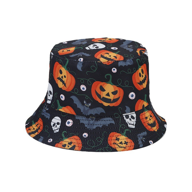 Halloween Pumpkin Bucket Hat | Spooky Print Fisherman Cap