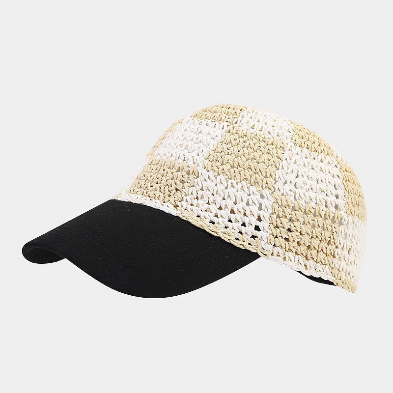 Woven Straw Baseball Cap | Breathable Summer Hat with Canvas Brim | Byerclub