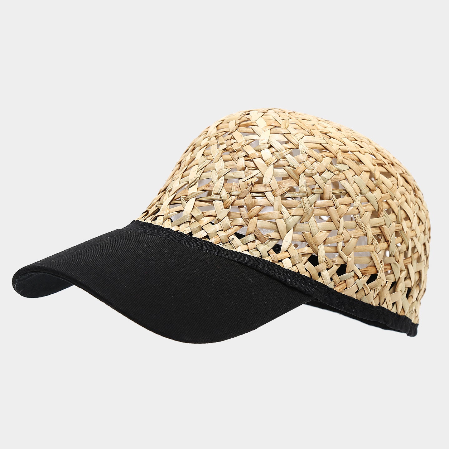 Woven Straw Baseball Cap | Breathable Summer Hat with Canvas Brim | Byerclub