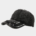 Distressed Embroidered Denim Cap | Vintage Frayed Streetwear Hat | Byerclub