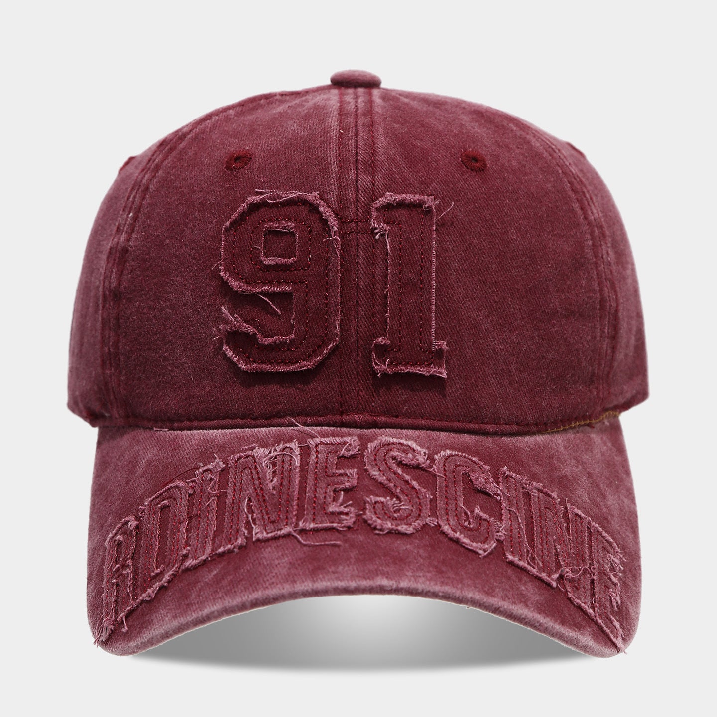 Vintage Washed "91" Baseball Cap | Distressed Embroidered Streetwear Hat | Byerclub