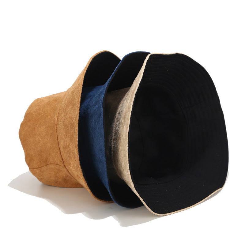 Suede Bucket Hat | Wide Brim Faux Leather Fisherman Cap