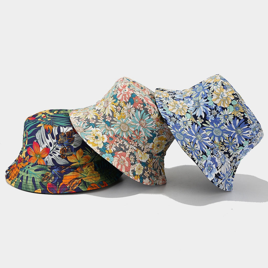 Floral Bucket Hat Collection | 9-Color Tropical Print Fisherman Cap