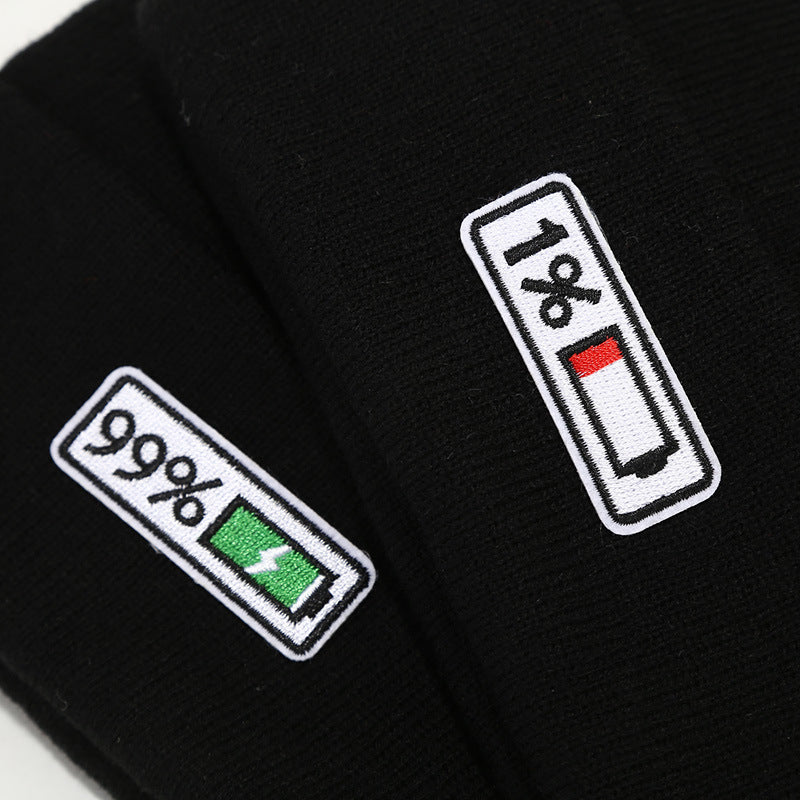 Low Battery Beanie | 1% Embroidered Knit Cap