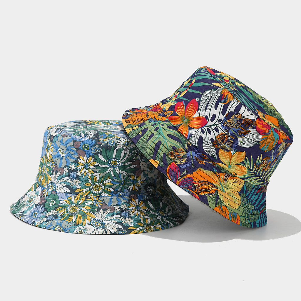 Floral Bucket Hat Collection | 9-Color Tropical Print Fisherman Cap
