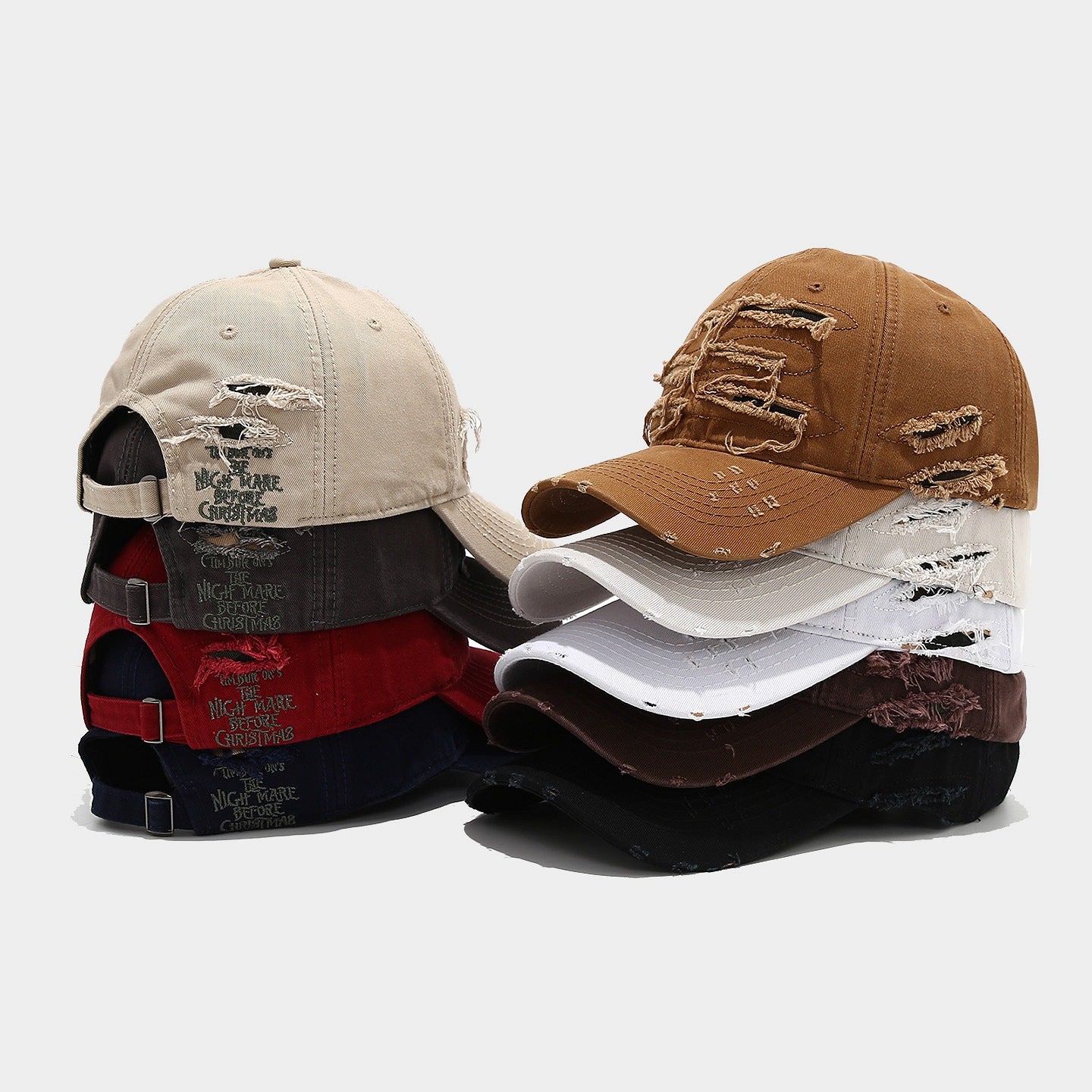Heavy Distressed Ripped Baseball Cap | Vintage Worn Streetwear Hat | Byerclub