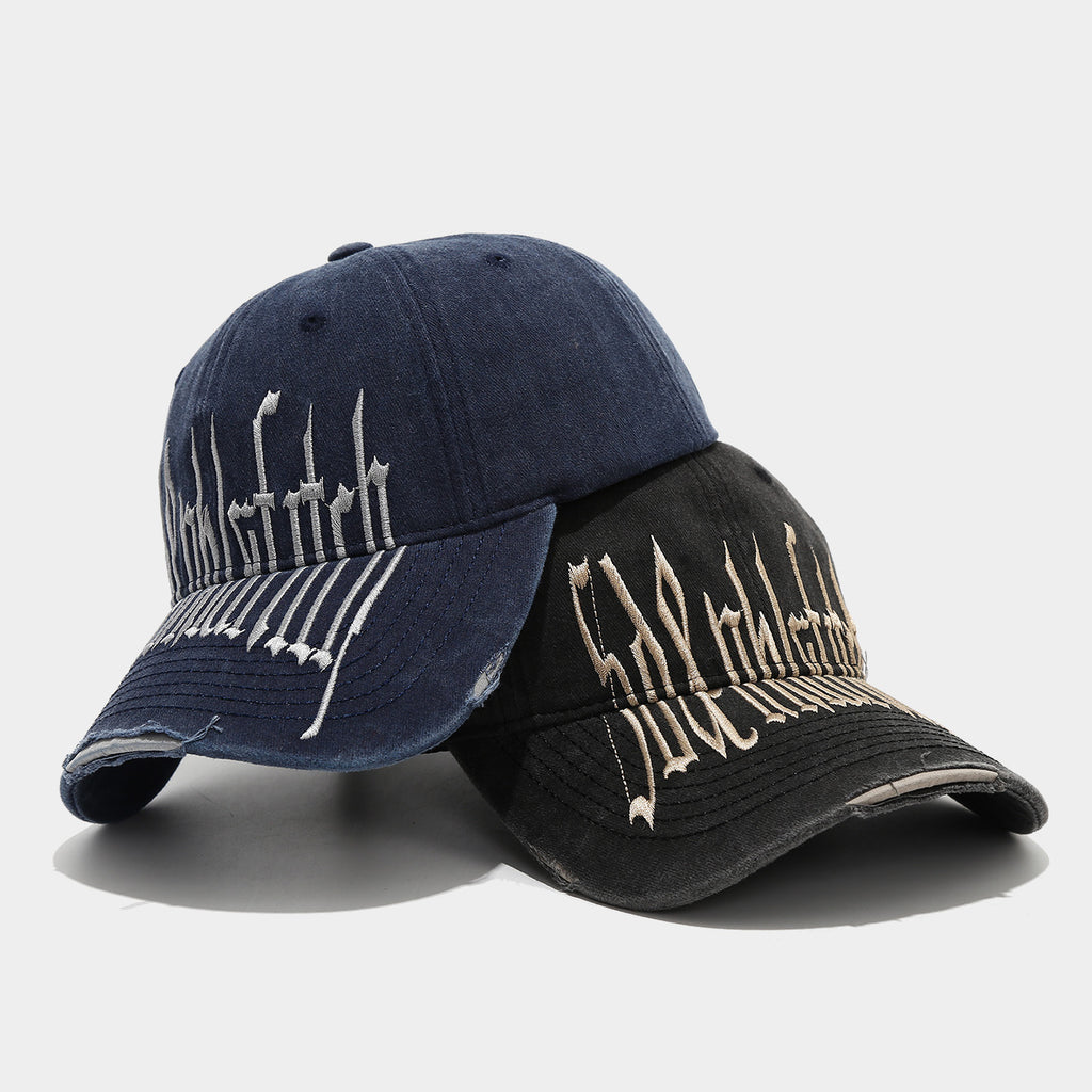 Vintage Washed Graffiti Baseball Cap | Distressed Embroidered Streetwear Hat | Byerclub
