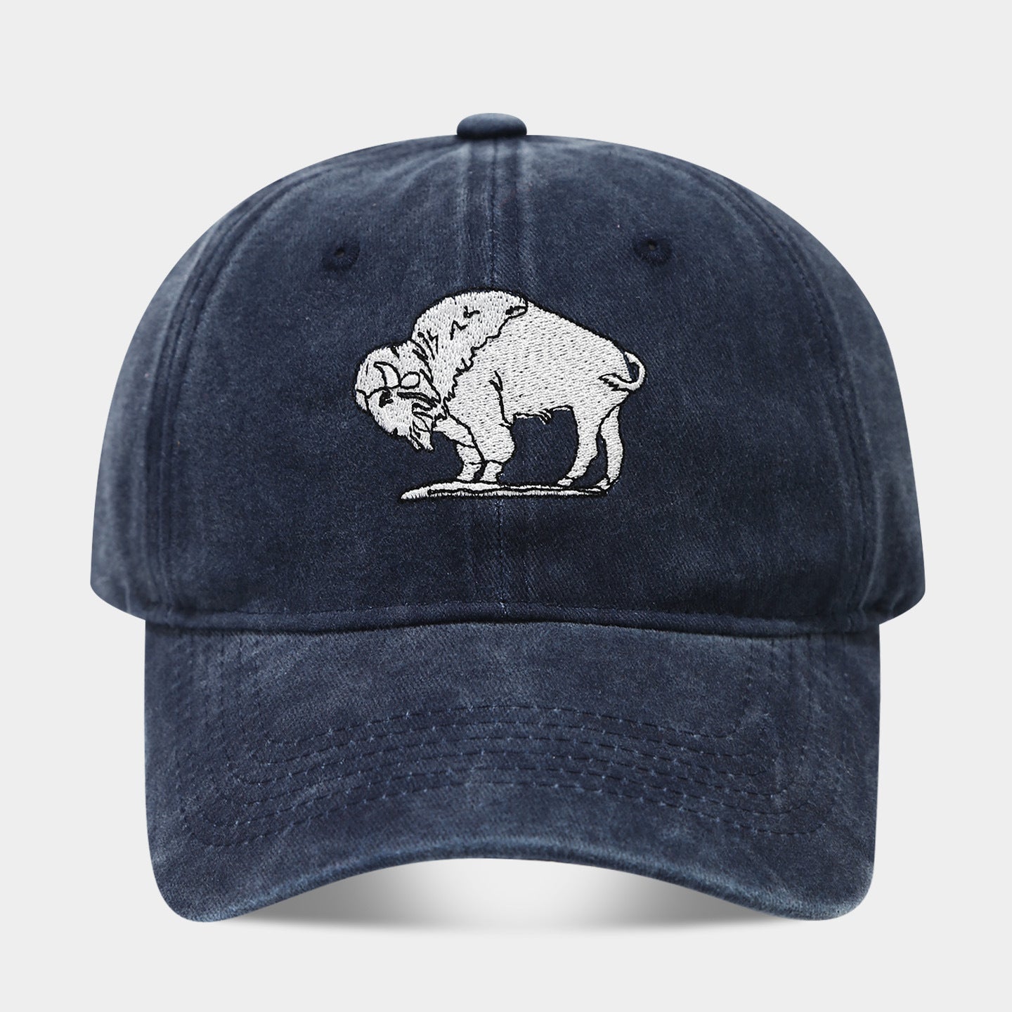 Vintage Washed Buffalo Embroidered Dad Hat – Distressed Cotton Baseball Cap | Byerclub