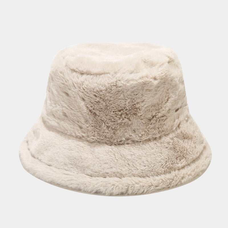 Women’s Plush Faux Fur Bucket Hats - Soft and Cozy Winter Headwear in Vibrant Colors