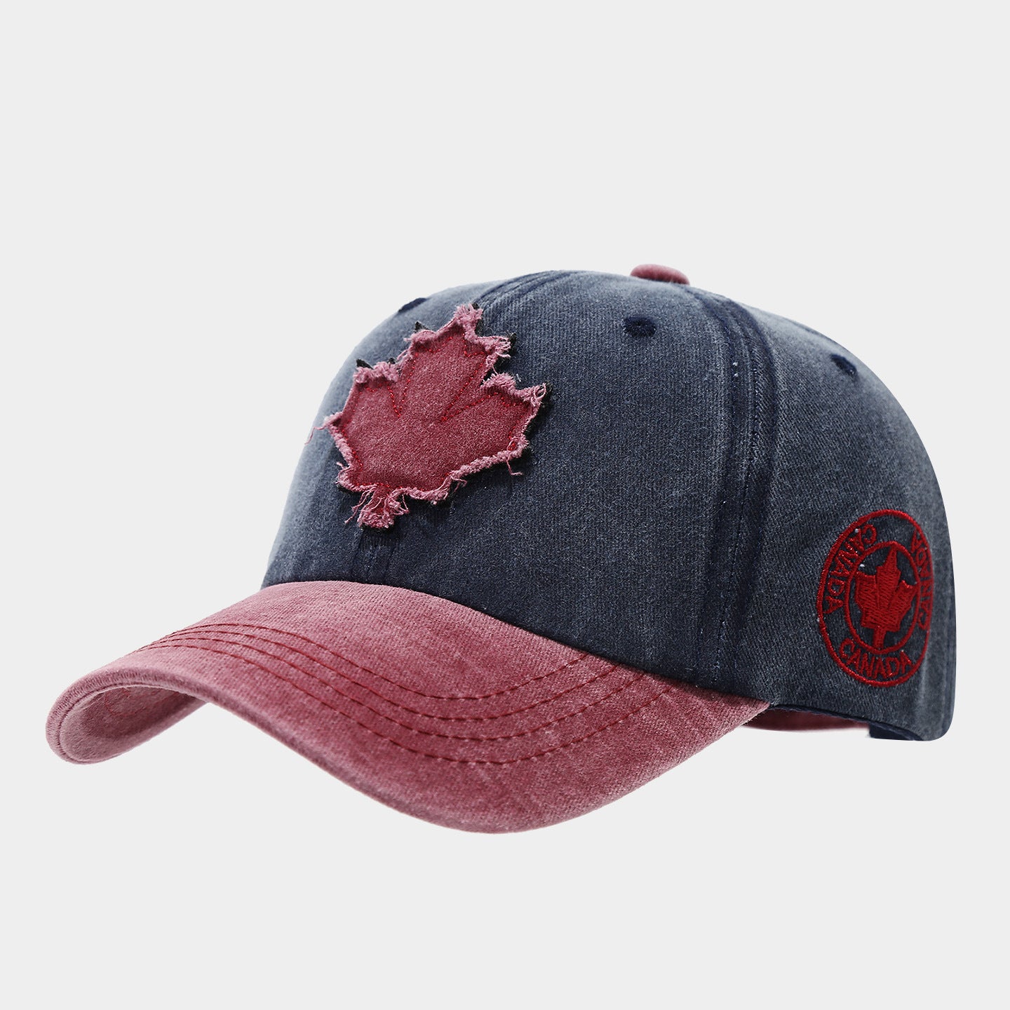 Vintage Distressed Maple Leaf Baseball Cap | Washed Cotton Adjustable Dad Hat