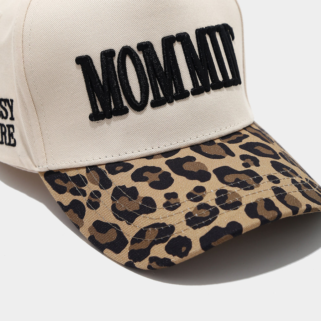 Leopard Brim Snapback Cap | "MOMO" Embroidered Baseball Hat | Y2K Streetwear Cap