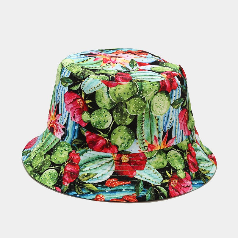 Floral Print Bucket Hat | Reversible Tropical Fisherman Cap