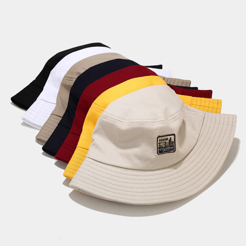Denim Patch Bucket Hat | 7-Color Classic Fisherman Cap