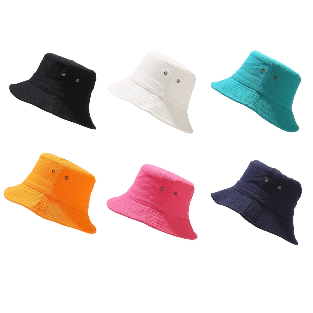 Classic Solid Bucket Hat | Cotton Canvas Fisherman Cap | Minimalist Summer Sun Hat