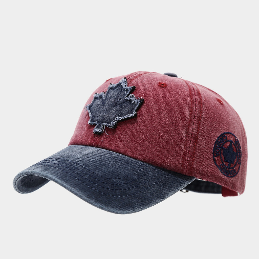 Vintage Distressed Maple Leaf Baseball Cap | Washed Cotton Adjustable Dad Hat