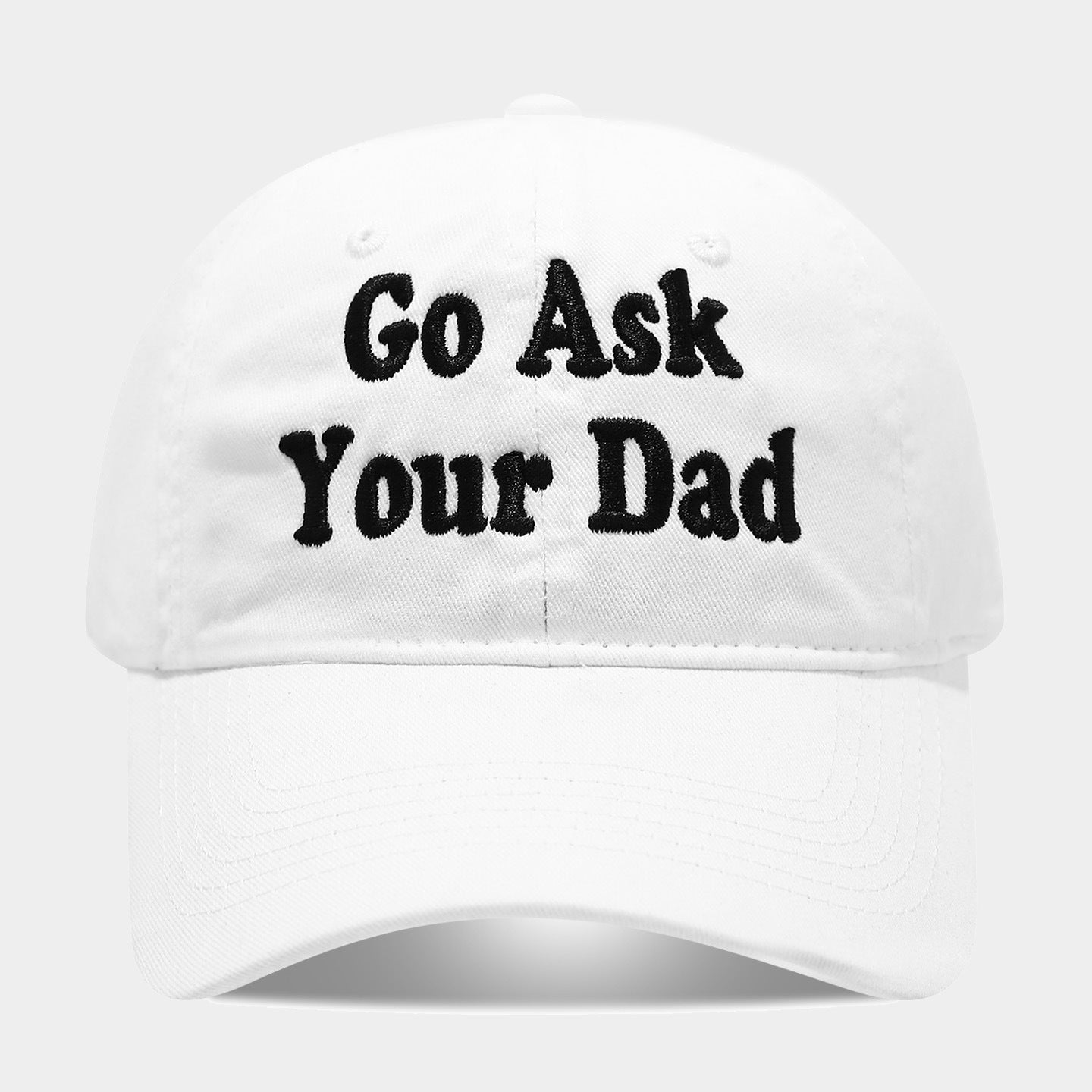 Go Ask Your Dad Embroidered Washed Vintage Dad Hat — 6 Colors
