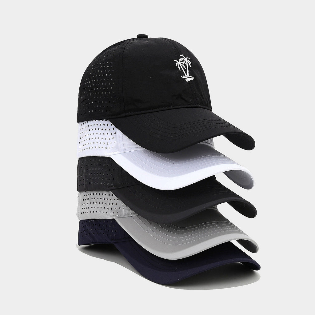 Tropical Palm Perforated Dad Cap | Breathable Summer Baseball Hat | Laser-Cut Vent Cap