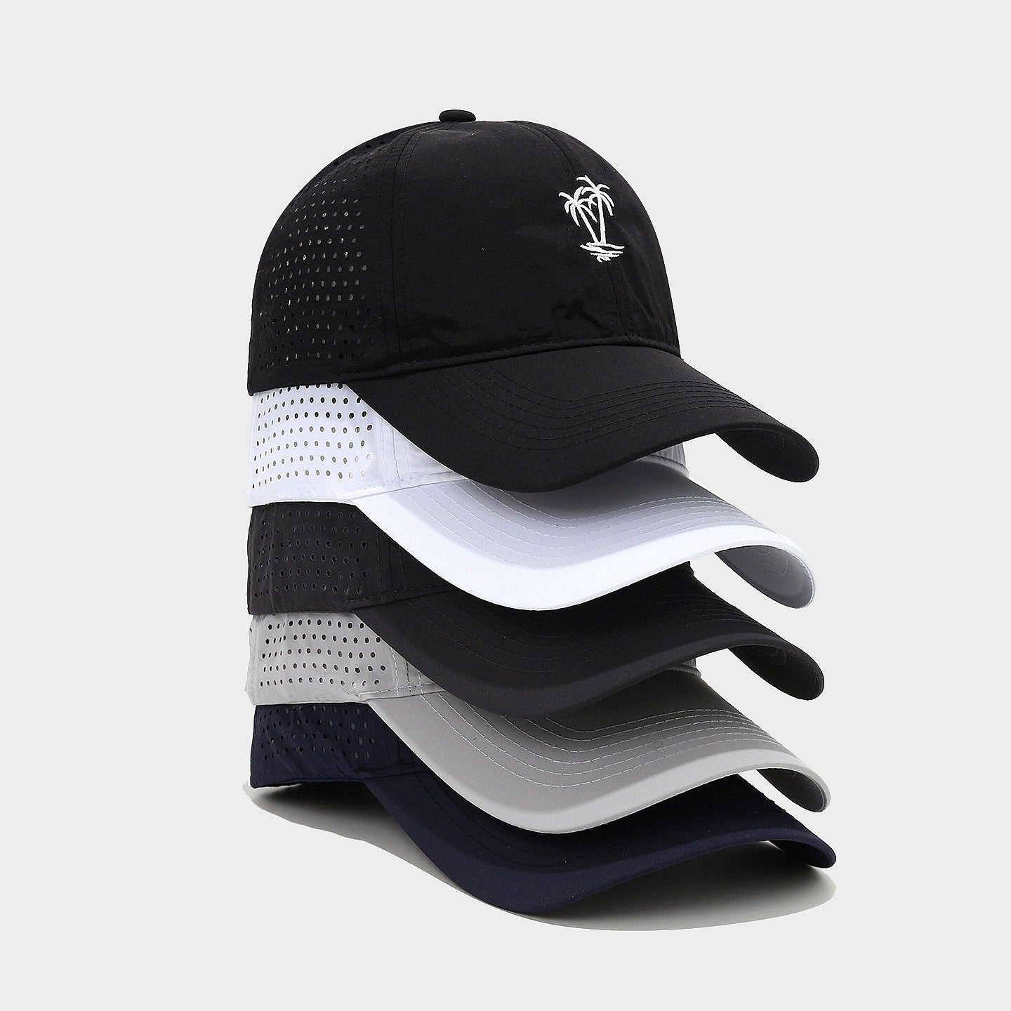 Tropical Palm Perforated Dad Cap | Breathable Summer Baseball Hat | Laser-Cut Vent Cap