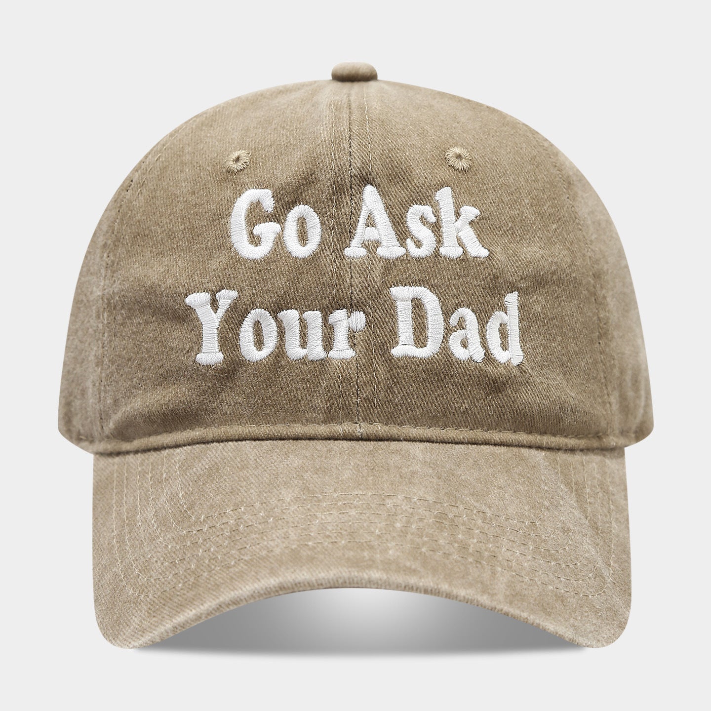 Go Ask Your Dad Embroidered Washed Vintage Dad Hat — 6 Colors