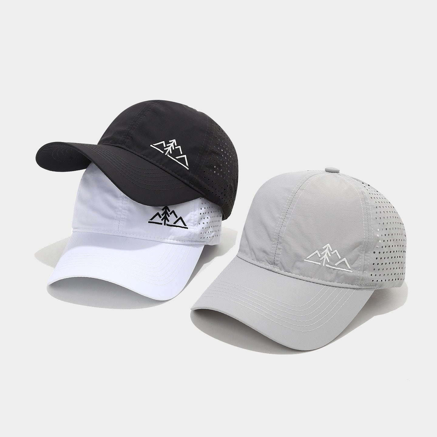 Quick-Dry Perforated Baseball Cap | Mountain Embroidery Outdoor Hat | Byerclub