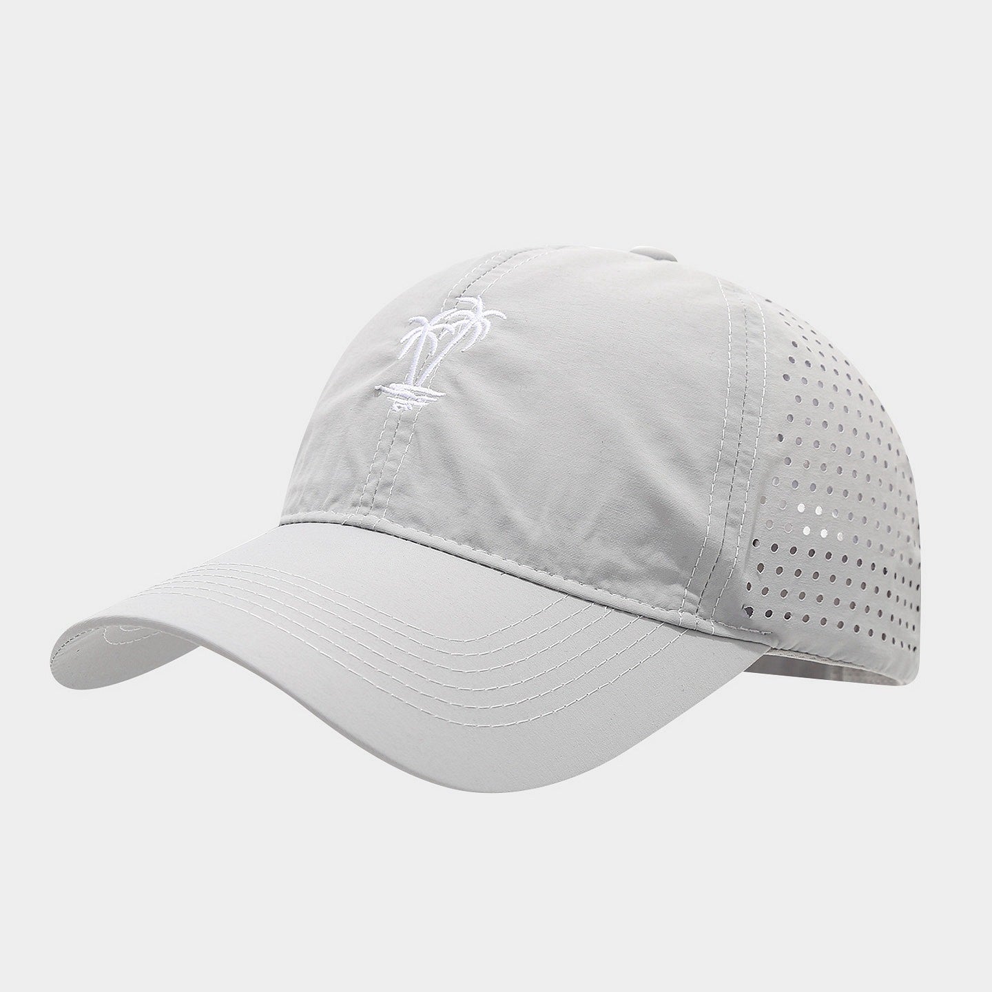 Tropical Palm Perforated Dad Cap | Breathable Summer Baseball Hat | Laser-Cut Vent Cap