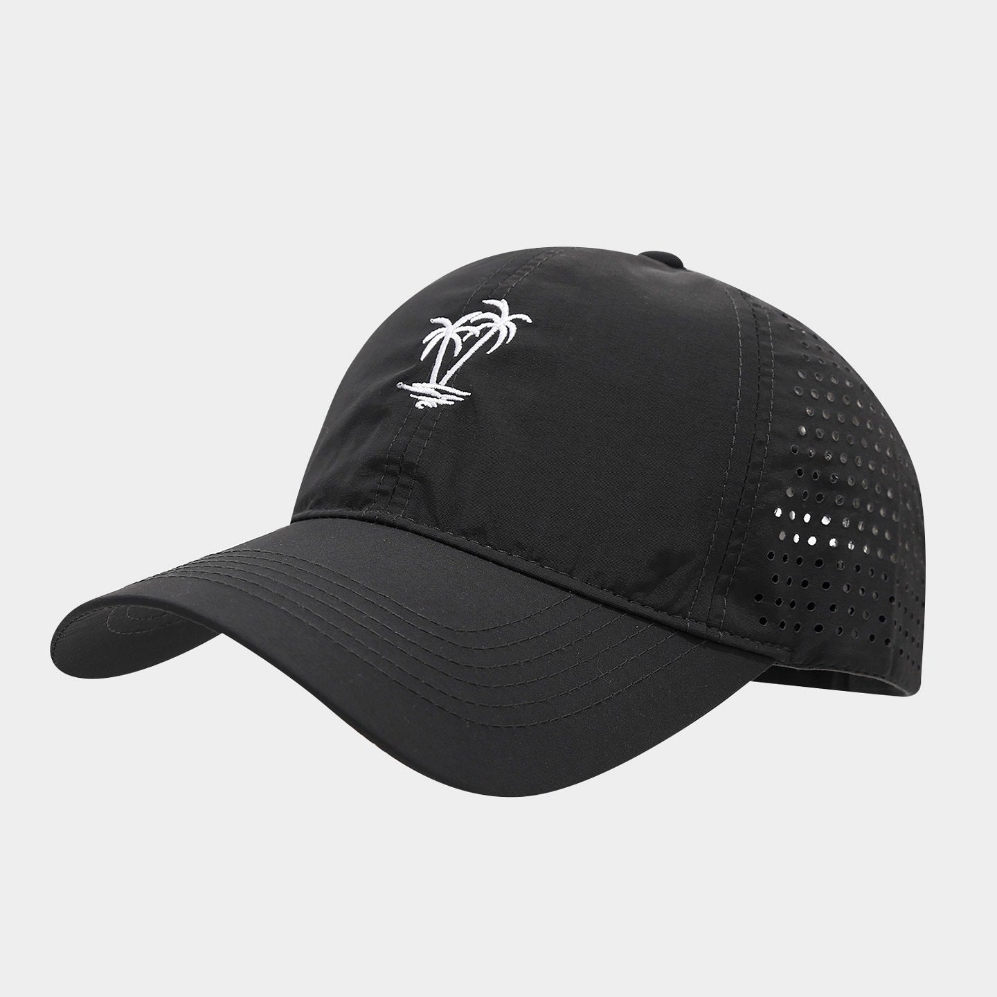 Tropical Palm Perforated Dad Cap | Breathable Summer Baseball Hat | Laser-Cut Vent Cap