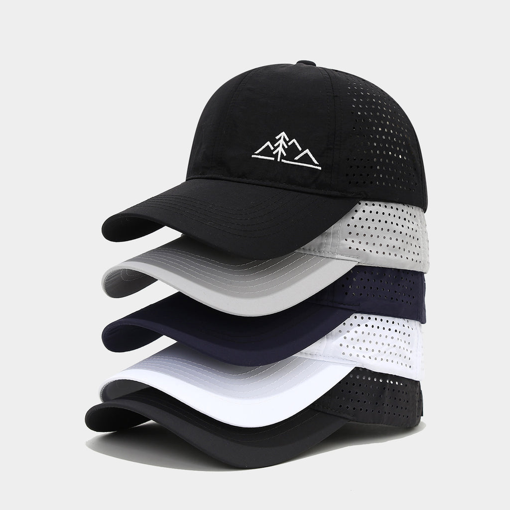 Quick-Dry Perforated Baseball Cap | Mountain Embroidery Outdoor Hat | Byerclub