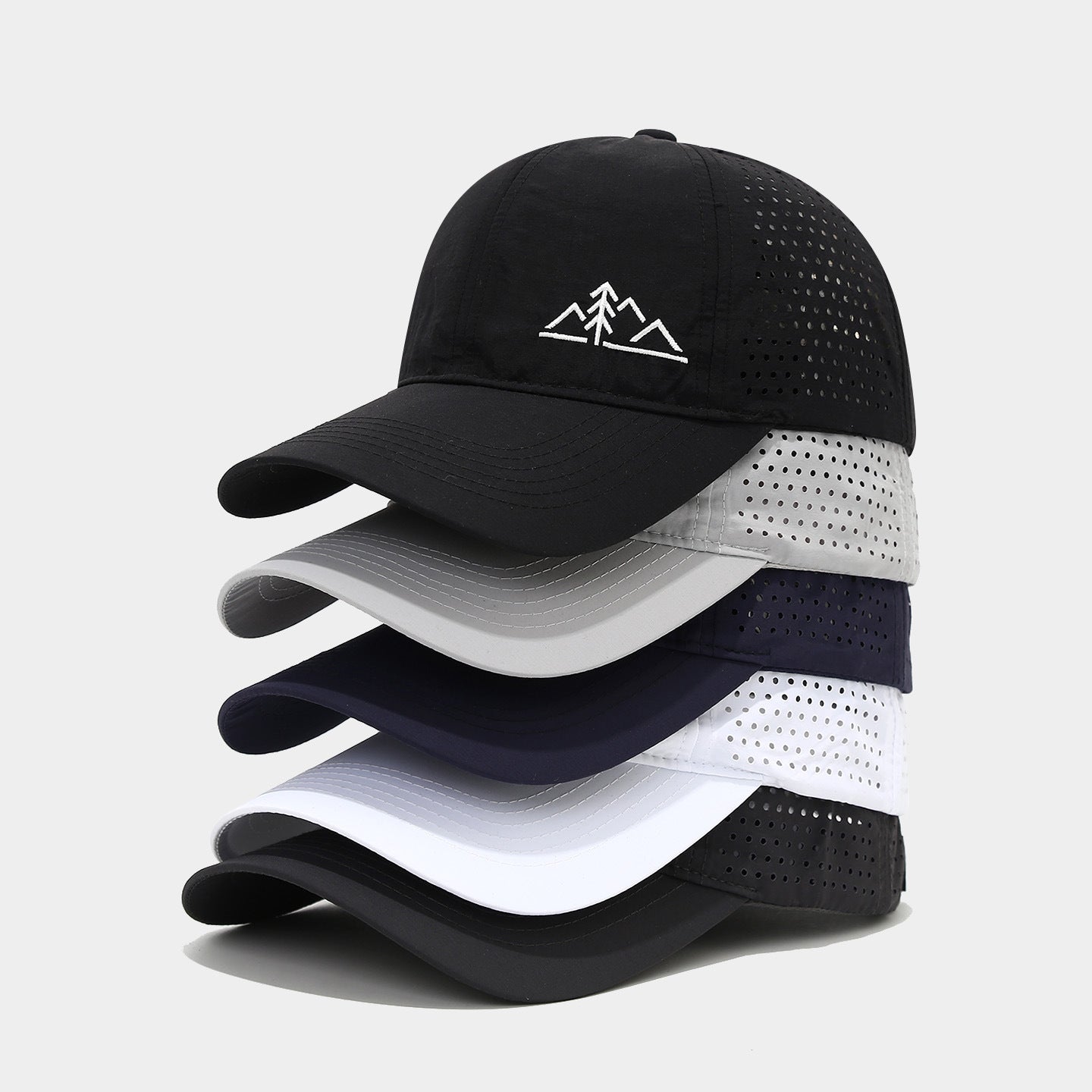 Quick-Dry Perforated Baseball Cap | Mountain Embroidery Outdoor Hat | Byerclub